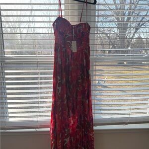 Astr Red Floral Spaghetti-Strap Maxi Dress